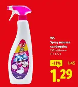 Lidl W5 Spray mousse candeggina offerta
