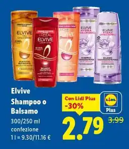 Lidl Elvive Shampoo o Balsamo offerta