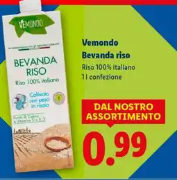 Lidl Vemondo Bevanda riso offerta
