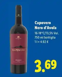 Lidl Capovero Nero d'Avola offerta