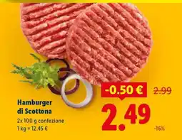 Lidl Hamburger Di Scottona offerta