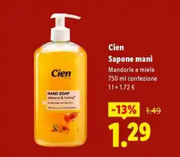 Lidl Cien Sapone mani offerta