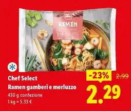 Lidl Chef Select Ramen gamberi e merluzzo offerta