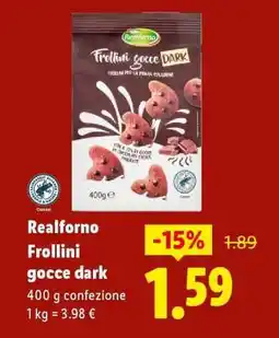 Lidl Realforno Frollini gocce dark offerta