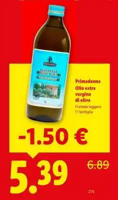 Lidl Primadonna Olio Extra Vergine di Oliva offerta