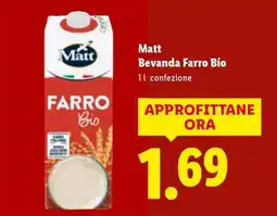Lidl Matt Bevanda Farro Bio offerta