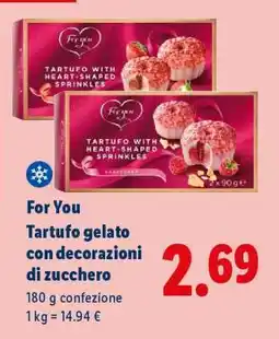 Lidl For You Tartufo gelato con decorazioni di zucchero offerta