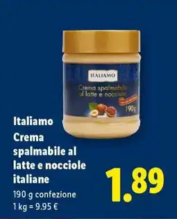 Lidl Italiamo Crema spalmabile al latte e nocciole italiane offerta