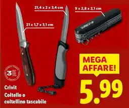 Lidl CRIVIT Coltello o coltellino tascabile offerta