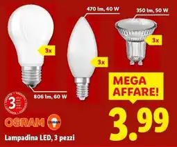Lidl Lampadina LED, 3 pezzi offerta