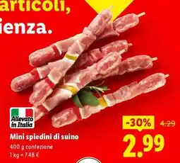 Lidl Mini spiedini di suino offerta