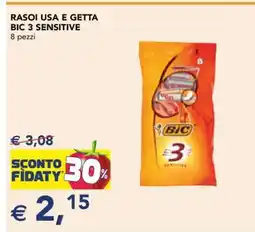 Esselunga RASOI USA E GETTA BIC 3 SENSITIVE offerta