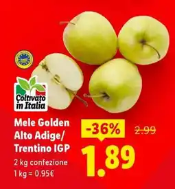 Lidl Mele Golden Alto Adige / Trentino IGP offerta