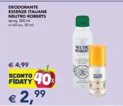 Esselunga Deodorante Essenze Italiane Neutro Roberts offerta