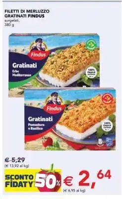 Esselunga Filetti di Merluzzo Gratinati Findus offerta