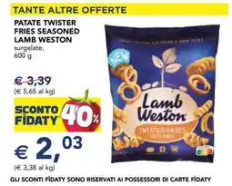 Esselunga PATATE TWISTER FRIES SEASONED LAMB WESTON offerta