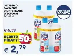 Esselunga DETERSIVO PAVIMENTI DISINFETTANTE LYSOFORM 2x1100 ml offerta