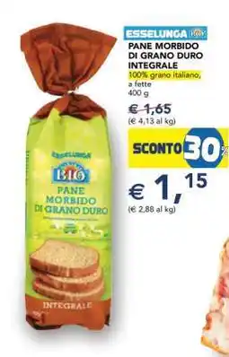 Esselunga ESSELUNGA BIO PANE MORBIDO DI GRANO DURO INTEGRALE offerta