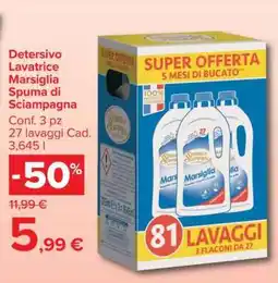 Carrefour Detersivo Lavatrice Marsiglia Spuma di Sciampagna offerta