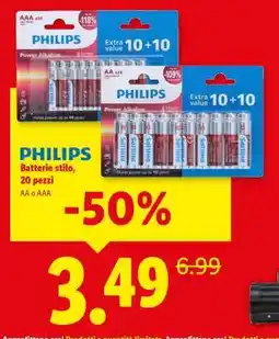 Lidl PHILIPS Batterie stilo, 20 pezzi offerta