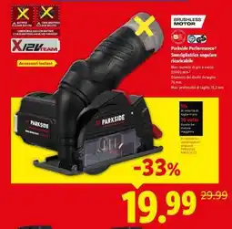 Lidl Parkside Performance Smerigliatrice angolare ricaricabile offerta