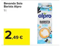 Carrefour Bevanda Soia Barista Alpro offerta
