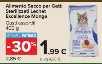 Carrefour Alimento Secco per Gatti Sterilizzati Lechat Excellence Monge offerta