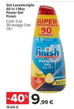 Carrefour Gel Lavastoviglie All in 1 Max Power Gel Finish offerta
