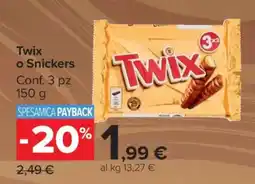 Carrefour Twix o Snickers offerta