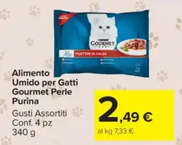 Carrefour ALIMENTO UMIDO PER GATTI GOURMET PERLE PURINA offerta