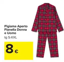Carrefour Pigiama Aperto Flanella Donna e Uomo offerta