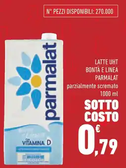Conad Latte uht bontà e linea parmalat parzialmente scremato offerta