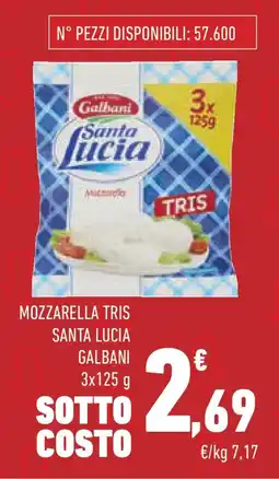 Conad Mozzarella tris santa lucia GALBANI offerta