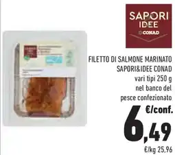 Conad Superstore Filetto di salmone marinato SAPORI&IDEE CONAD offerta
