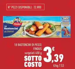 Conad 18 bastoncini di pesce FINDUS offerta