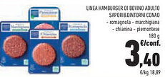 Conad Superstore Linea hamburger di bovino adulto SAPORI&DINTORNI CONAD offerta