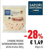 Conad Superstore 3 piadine fresche SAPORI&DINTORNI CONAD offerta