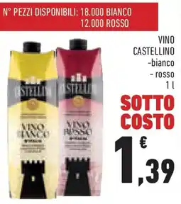 Conad Vino castellino bianco, rosso offerta