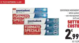 Conad Dentifricio mentadent white system, con microgranuli offerta