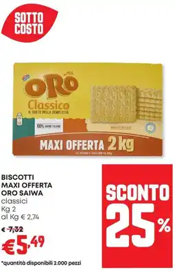 Panorama Biscotti maxi offerta ORO SAIWA offerta