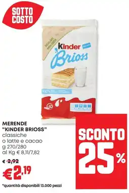 Panorama Merende "KINDER BRIOSS" classiche offerta