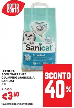 Panorama Lettiera agglomerante clumping marsiglia SANICAT offerta