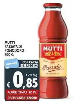 Deco Supermercati Mutti passata di pomodoro offerta