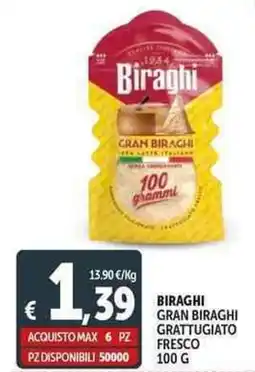 Deco Supermercati Biraghi gran biraghi grattugiato fresco offerta