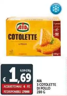 Deco Supermercati Aia 3 cotolette di pollo offerta