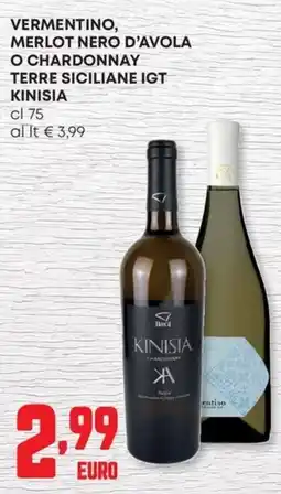 Panorama Vermentino, merlot nero d'avola o chardonnay terre siciliane IGT KINISIA offerta
