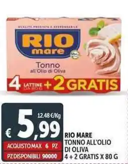 Deco Supermercati Rio mare tonno all'olio di oliva offerta