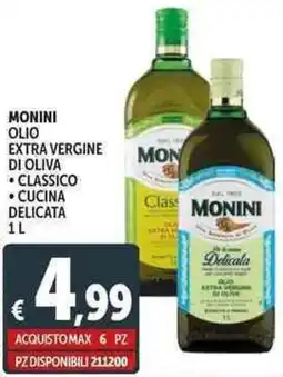 Deco Supermercati Monini olio extra vergine di oliva offerta