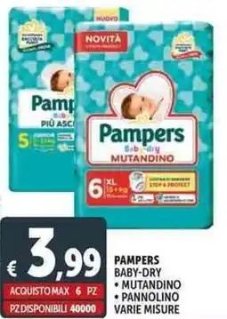 Deco Supermercati Pampers baby-dry mutandino pannolino varie misure offerta