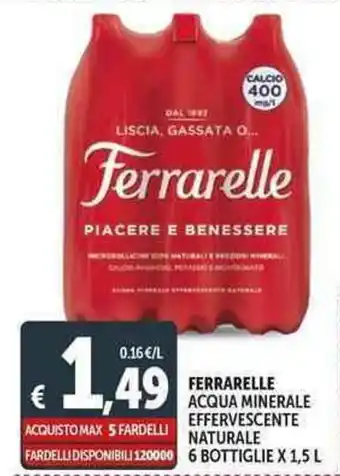 Deco Supermercati Ferrarelle acqua minerale effervescente naturale offerta